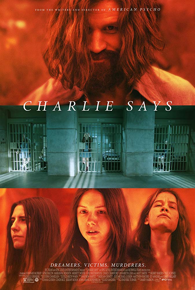 Charlie Says poster. Who plays Charles Manson in Charlie says? 