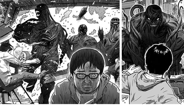 Train to Busan creator Yeon Sang-ho. Image from the comic The Hell for Hellbound series. 