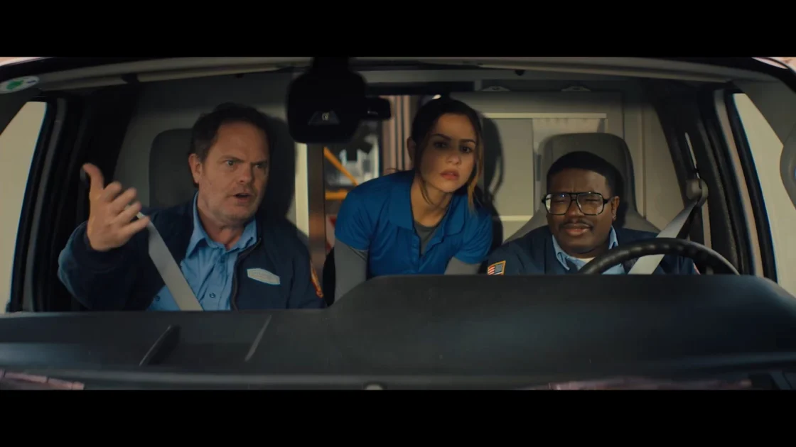 Randy, Mike and Jessica navigate a brutal 24‑hour EMT shift in Code 3. Image courtesy of Aura Entertainment