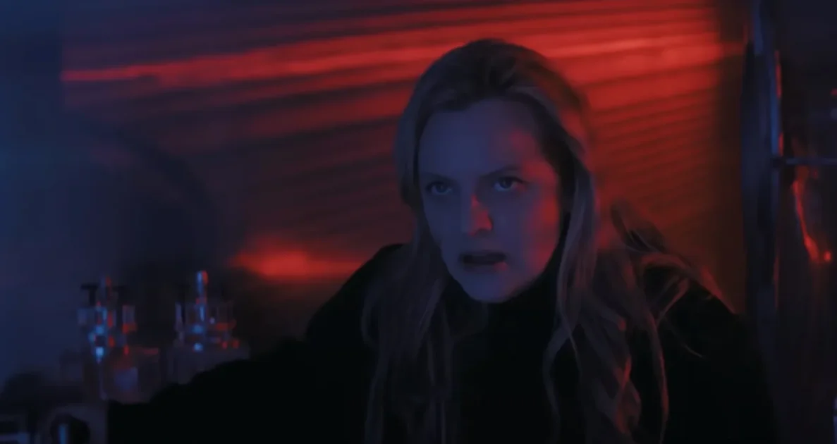 Shell (2025) presents a near-future Los Angeles where anti-aging technology promises eternal beauty. Elisabeth Moss stars. Image courtesy of Republic Pictures.