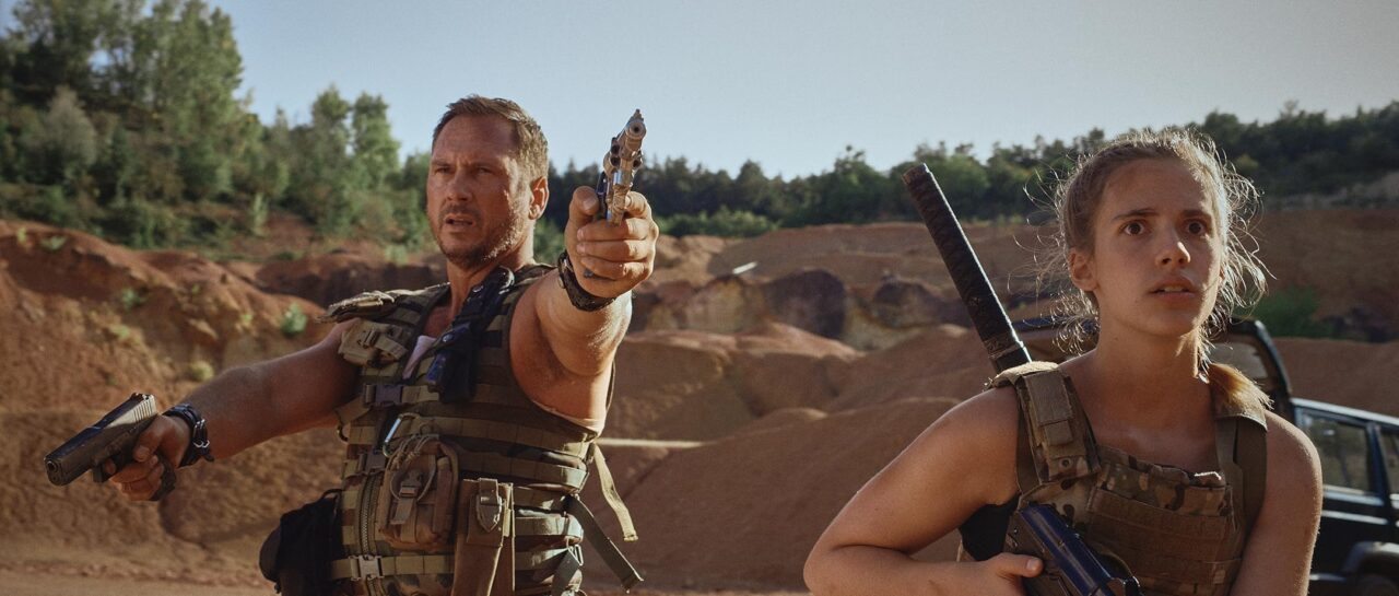 Silent Zone 2025 zombie apocalypse survival horror movie scene with Matt Devere and Luca Papp